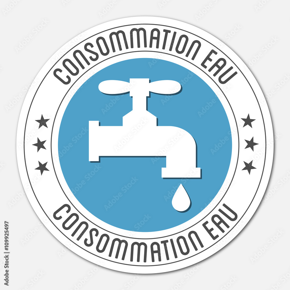 Logo consommation eau. Logo consommation eau.