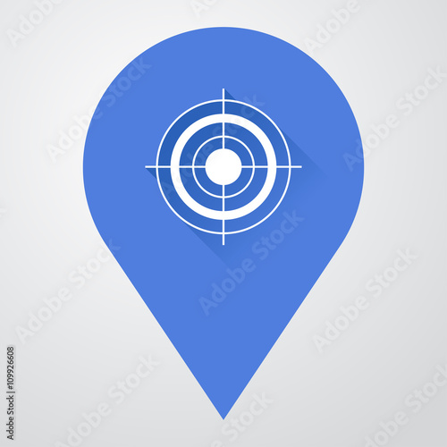 Icono plano localizacion con target con sombra