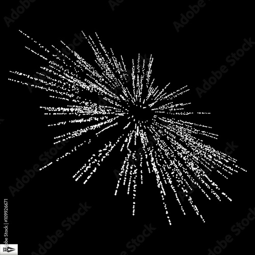 Point Explode. Array with Dynamic Emitted Particles. Abstract Dynamic Background. Vector Illustration.