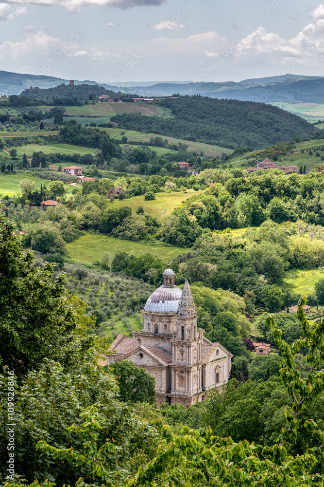 View of San Biagio church Tuscany