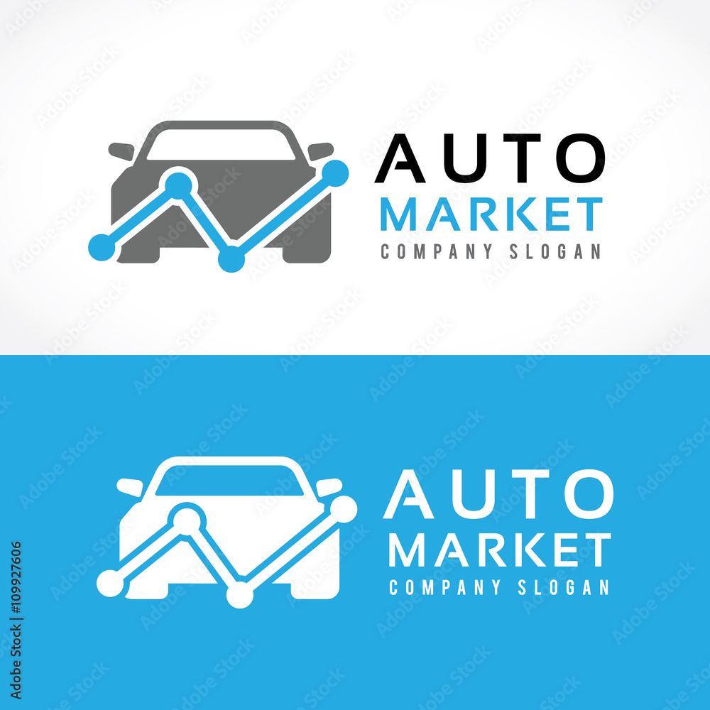 Auto Marketing. car shop,car rent logo. automotive logo. Stock Vector
