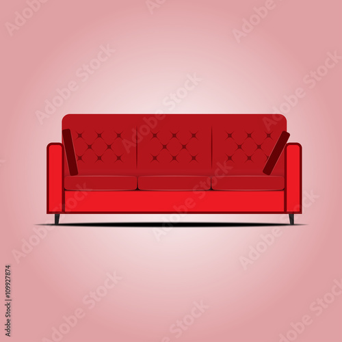 Red sofa vector