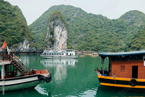 Tourist Junks (boats) in Halong Bay, Vietnam