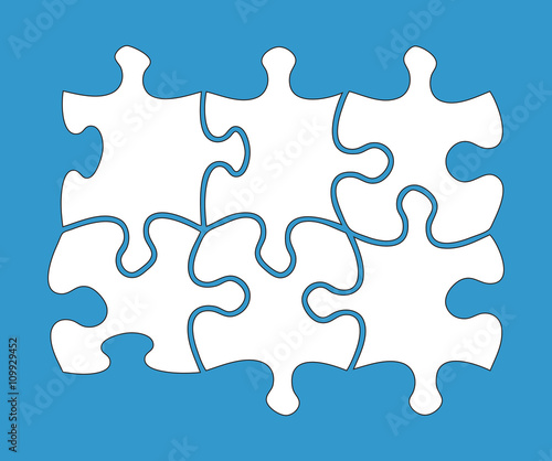 Six blank jigsaw pieces