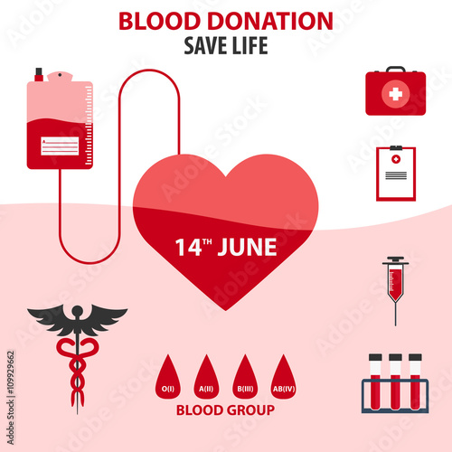 Donor infographics. Medical infographics. Icons set about blood donation. Vector illustration. World blood donor day 14 June.  Medical Design elements.