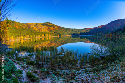 Fototapeta Naklejka Na Ścianę i Meble -  Natural lake inside vulcano, Carpathian Mountains, Romania