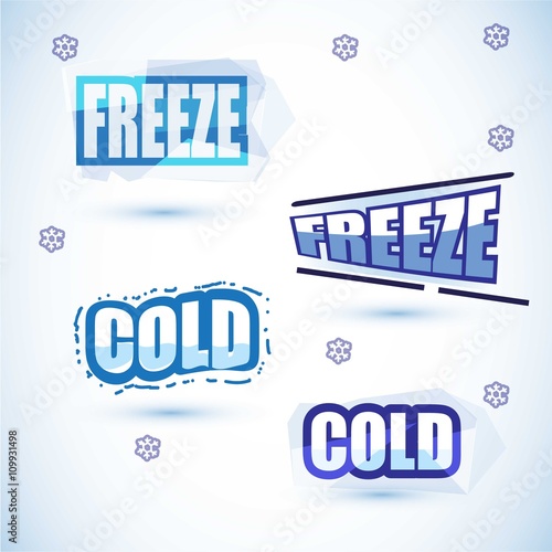 cold and freeze letters design - vector