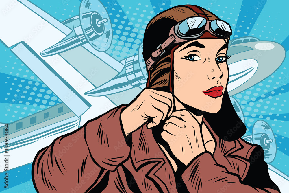 girl pilot prepares for departure girl pilot prepares for departure