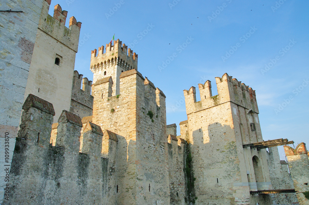 Towers of the beautiful medieval Italian city Sermione