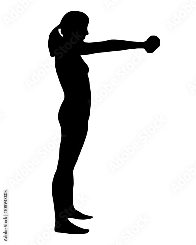 Silhouette einer Frau beim Training