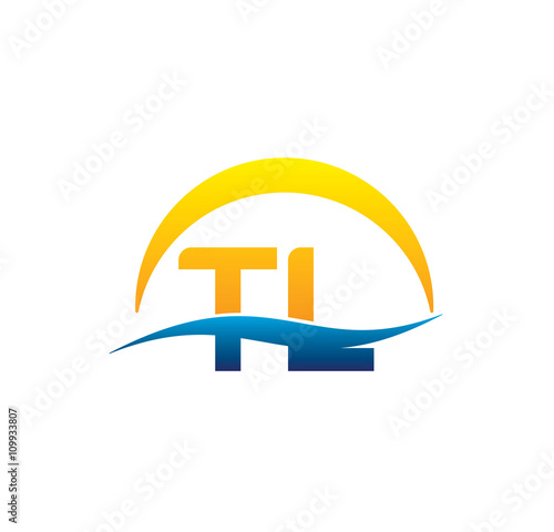 tl initial logo with waving swoosh