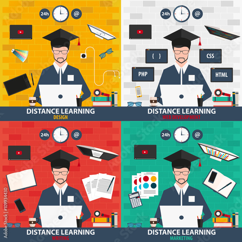Distance learning. Set online education. Design, web development, writing, marketing.