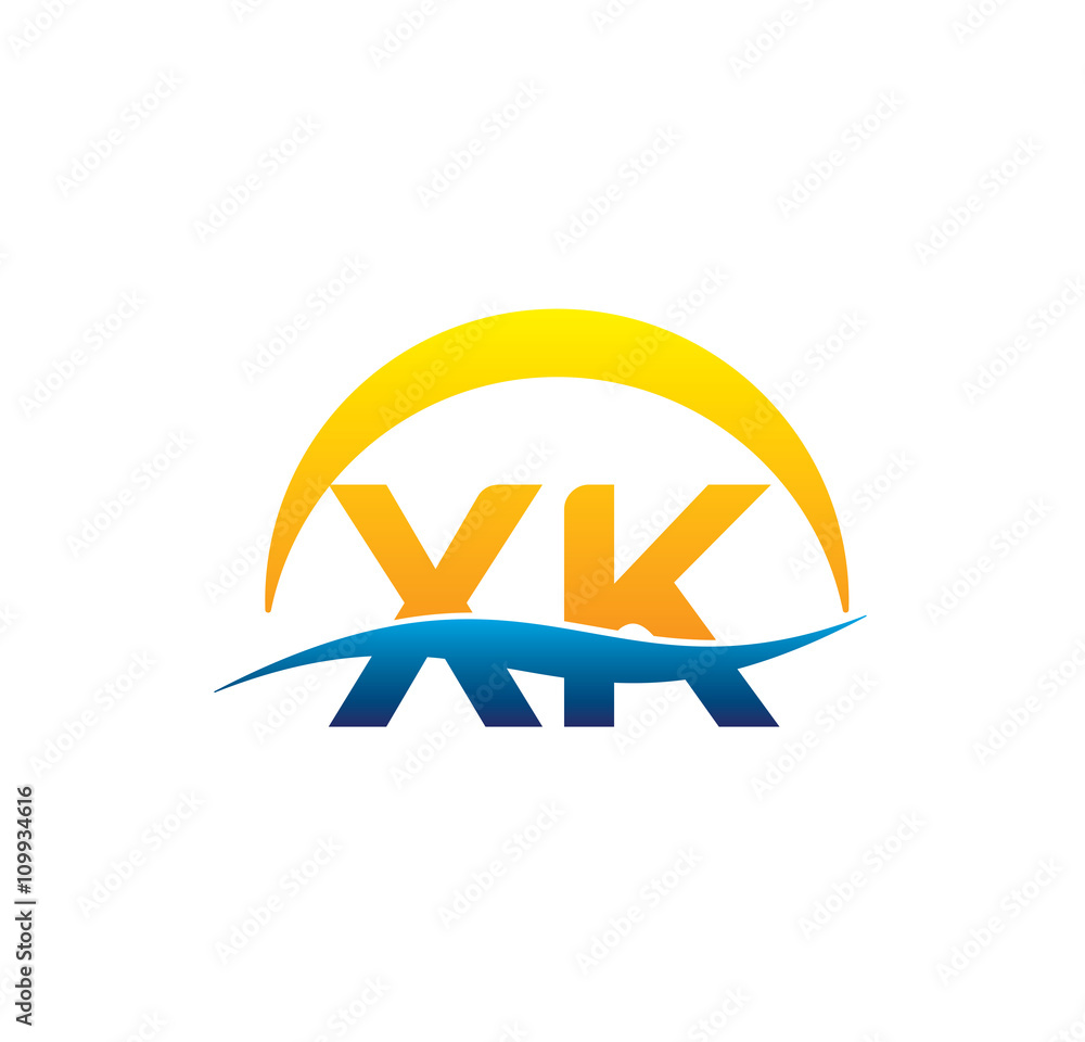 xk initial logo with waving swoosh xk initial logo with waving swoosh