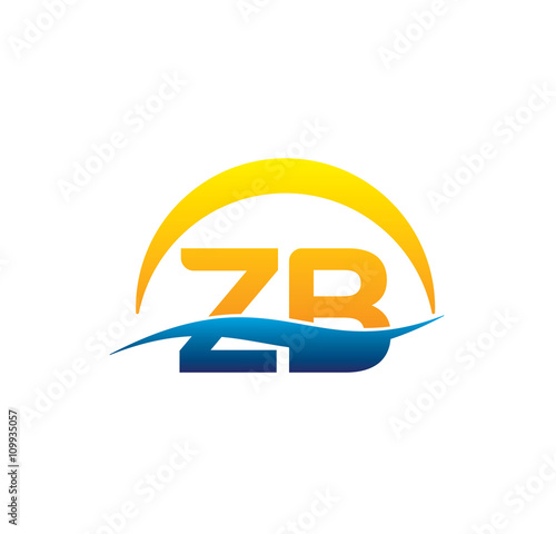 zb initial logo with waving swoosh