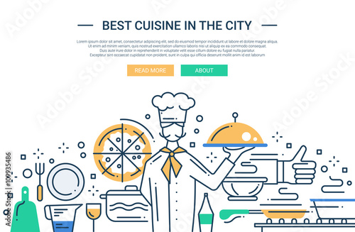 Best Cuisine In the City - line design website banner