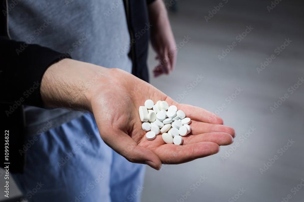 Man with pills Man with pills