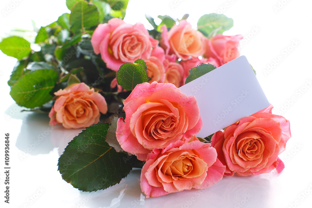 Naklejka premium bouquet of pink roses