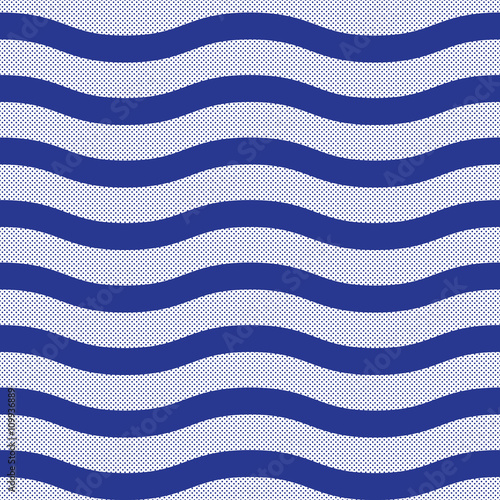 Wave Blue Pattern. Sea Background in Vector