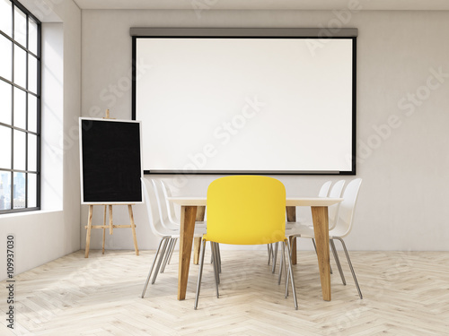 Fototapeta Naklejka Na Ścianę i Meble -  Interior design blank whiteboard