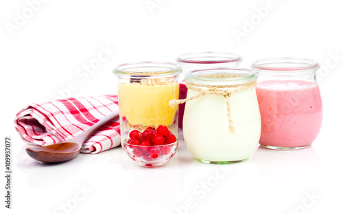 Wallpaper Mural Delicious, nutritious and healthy yogurt in a glass jars with sp Torontodigital.ca