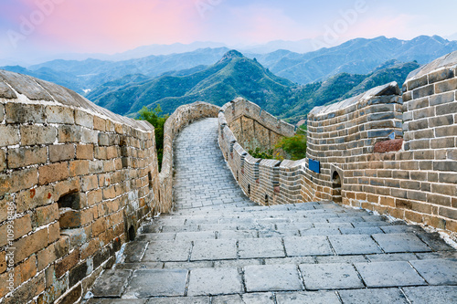 Photography The magnificent Great Wall of China in the sunset