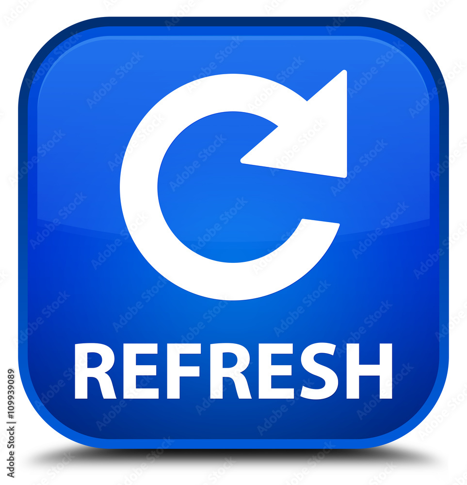 Refresh (rotate arrow icon) blue square button Refresh (rotate arrow icon) blue square button