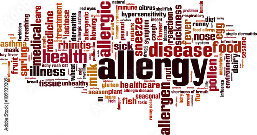 Allergy word cloud concept. Vector illustration