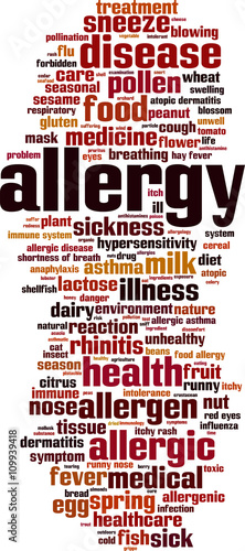 Allergy word cloud concept. Vector illustration