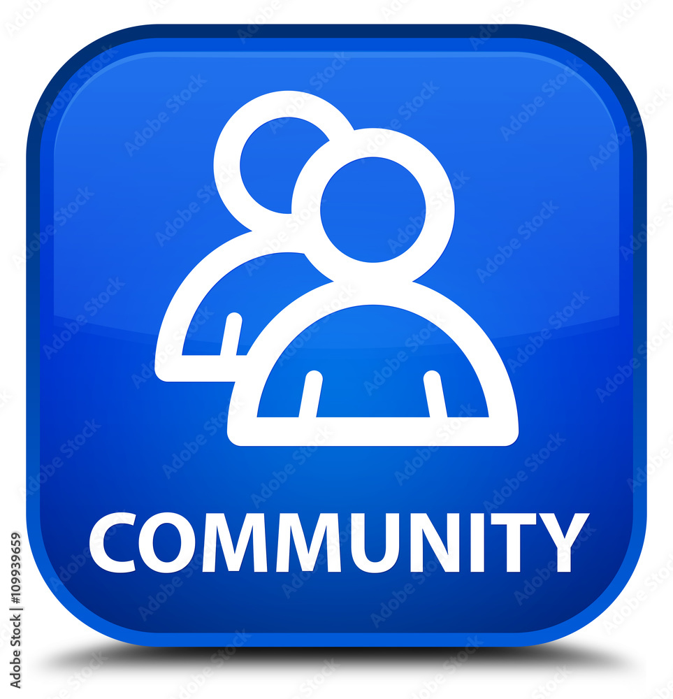 Community (group icon) blue square button Community (group icon) blue square button