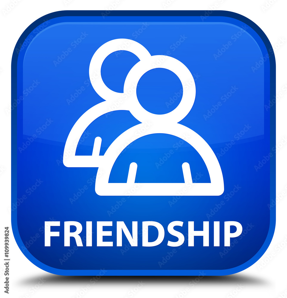 Friendship (group icon) blue square button