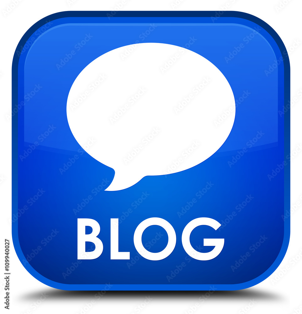 Blog (conversation icon) blue square button Blog (conversation icon) blue square button
