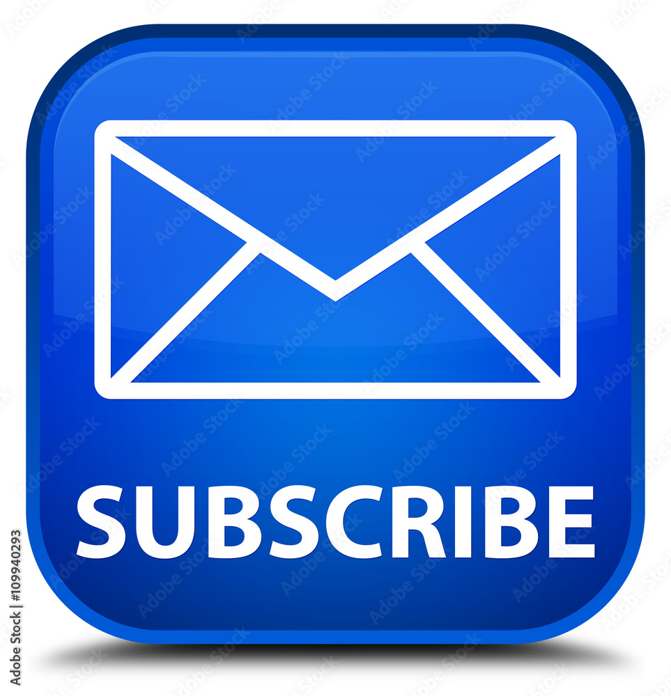 Subscribe (email icon) blue square button Subscribe (email icon) blue square button