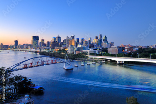 Australia Landscape : Brisbane city skyline at dusk photo