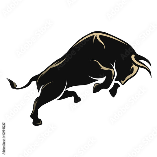 Angry Bull isolated