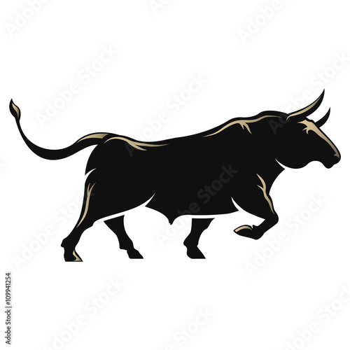Angry Bull isolated