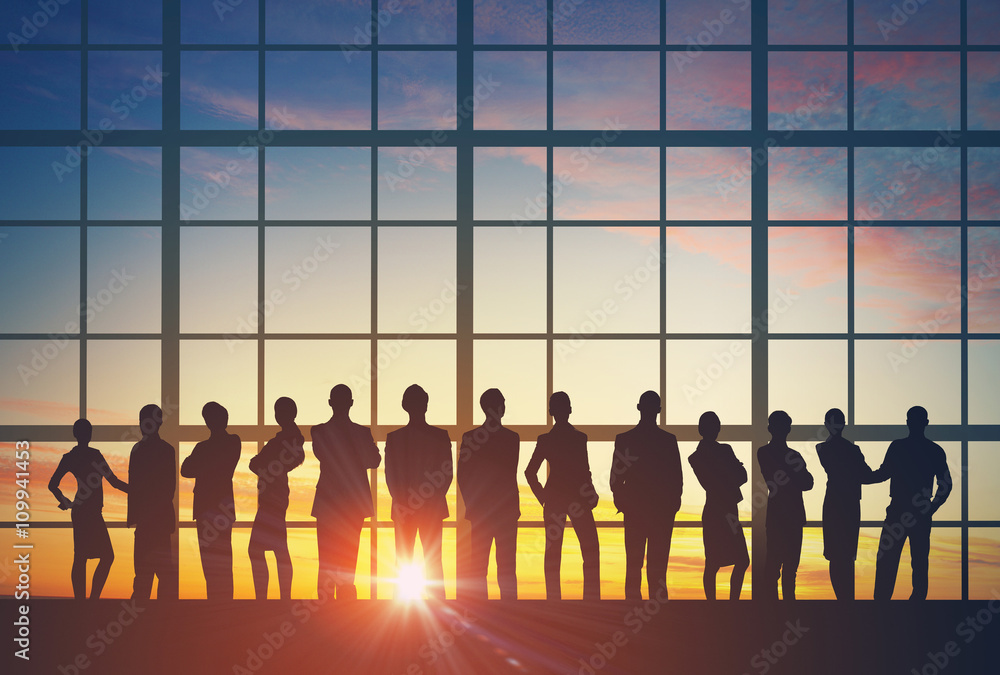 Group of businesspeople in row Group of businesspeople in row