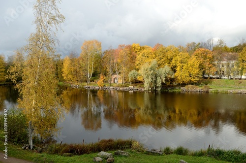 Lake in the fall Priozersk Leningrad Region