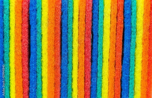 Vertical view of Colorful layer Scouring pad with selective focus