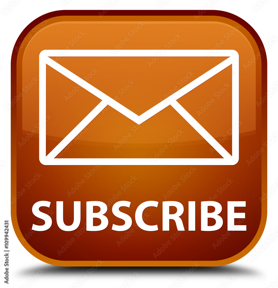 Subscribe (email icon) brown square button Subscribe (email icon) brown square button