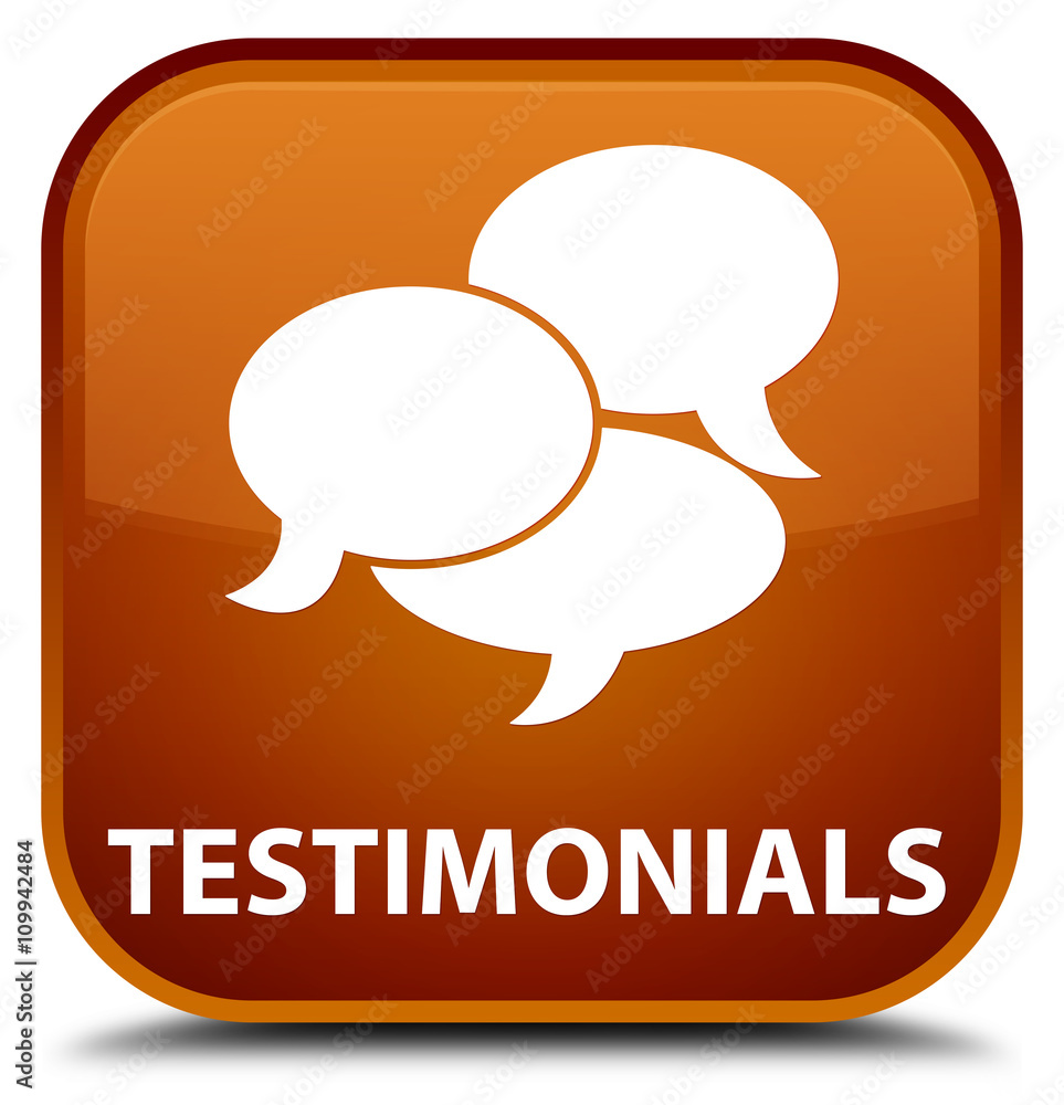 Testimonials (comments icon) brown square button Testimonials (comments icon) brown square button