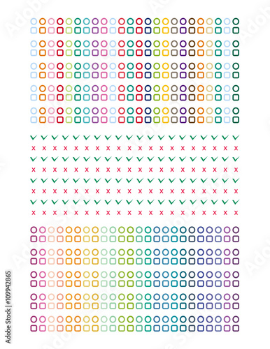 Checklist Set Minimalistic,Flat Design.Printable planner ,stickers for planner,journaling,school office,scrapbook.Isolated.Vector set elements.