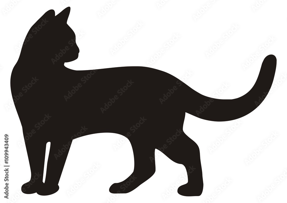 Black cat icon flat Royalty Free Vector Image - VectorStock