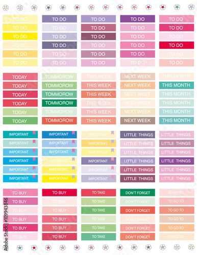Organizational labels, Printable Planner stickers for journaling, school, office, scrapbook