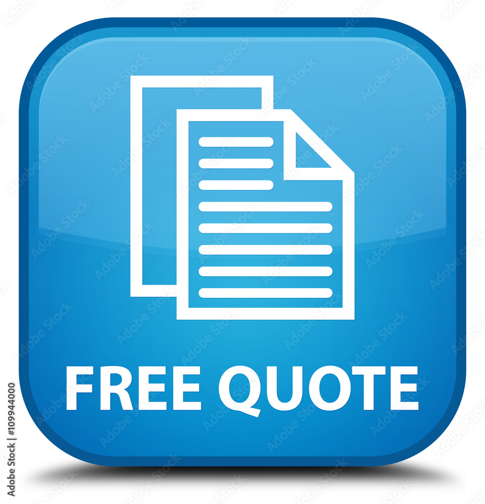 Free quote cyan blue square button Free quote cyan blue square button