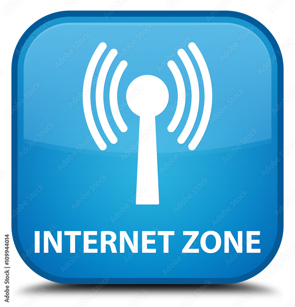 Internet zone (wlan network) cyan blue square button Internet zone (wlan network) cyan blue square button