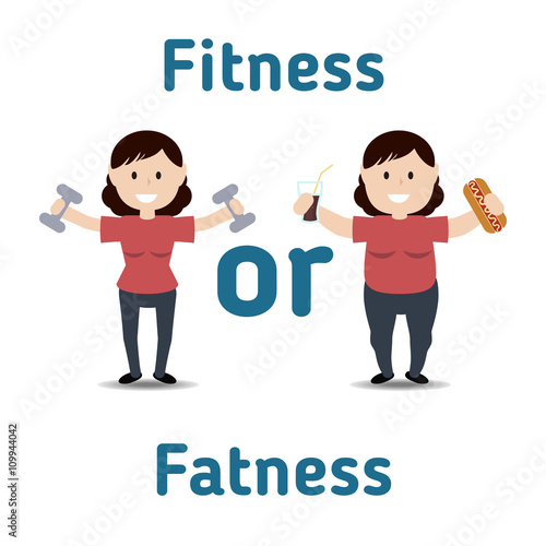 Healthy and unhealthy lifestyle concept.