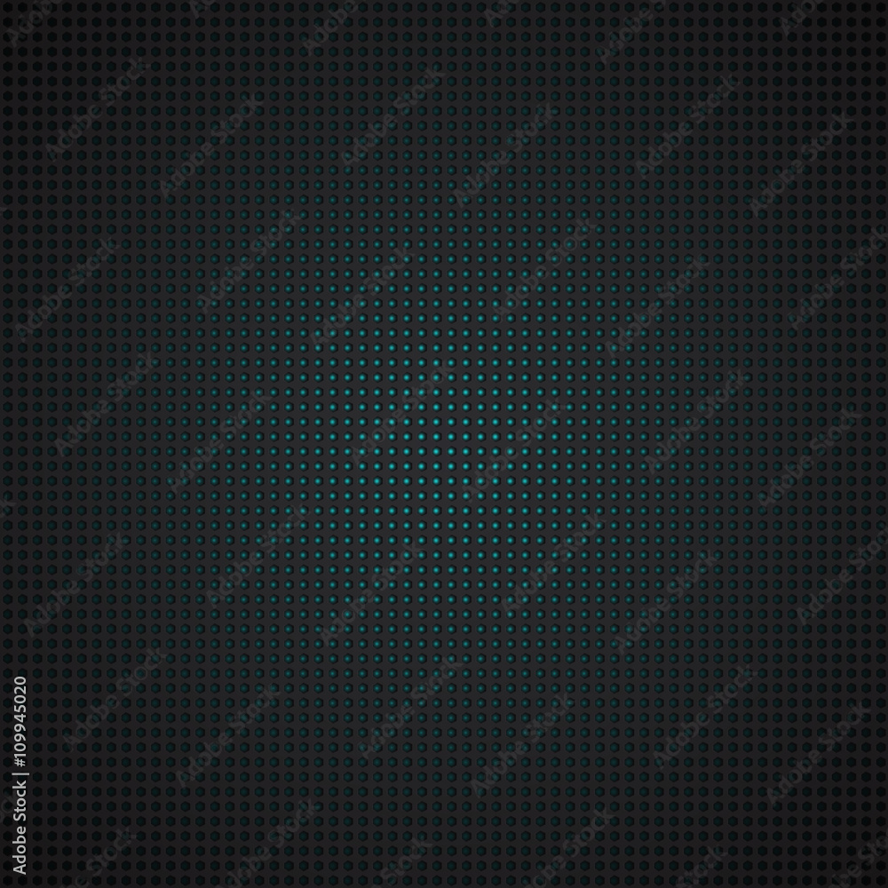 Techno pattern, black metal grid with turquoise color light. Vector background illustration. Techno pattern, black metal grid with turquoise color light. Vector background illustration.