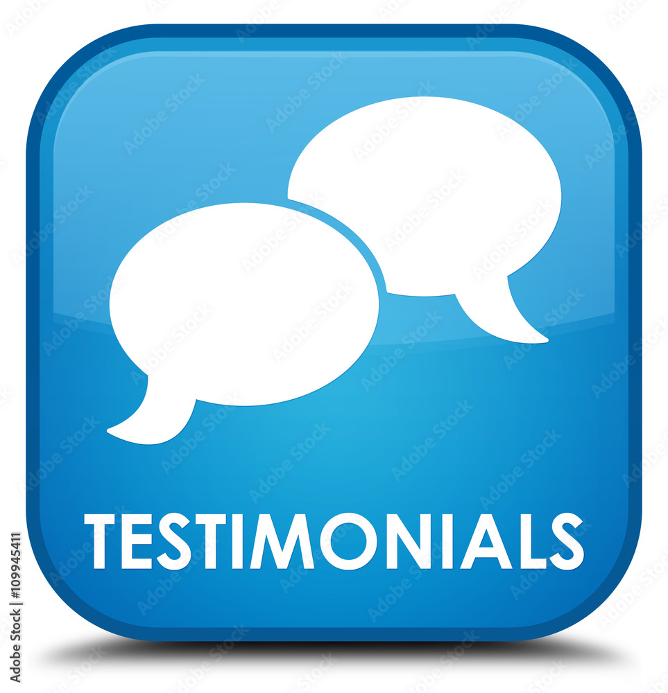 Testimonials (chat icon) cyan blue square button Testimonials (chat icon) cyan blue square button