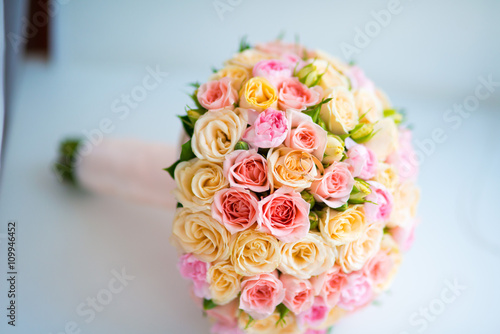 Wedding Bridal bouquet - colorful flowers White roses