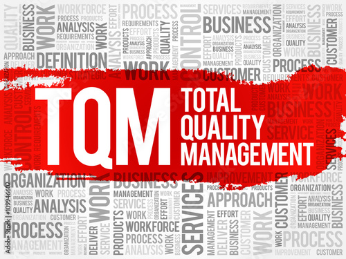 TQM - Total Quality Management word cloud, business concept background